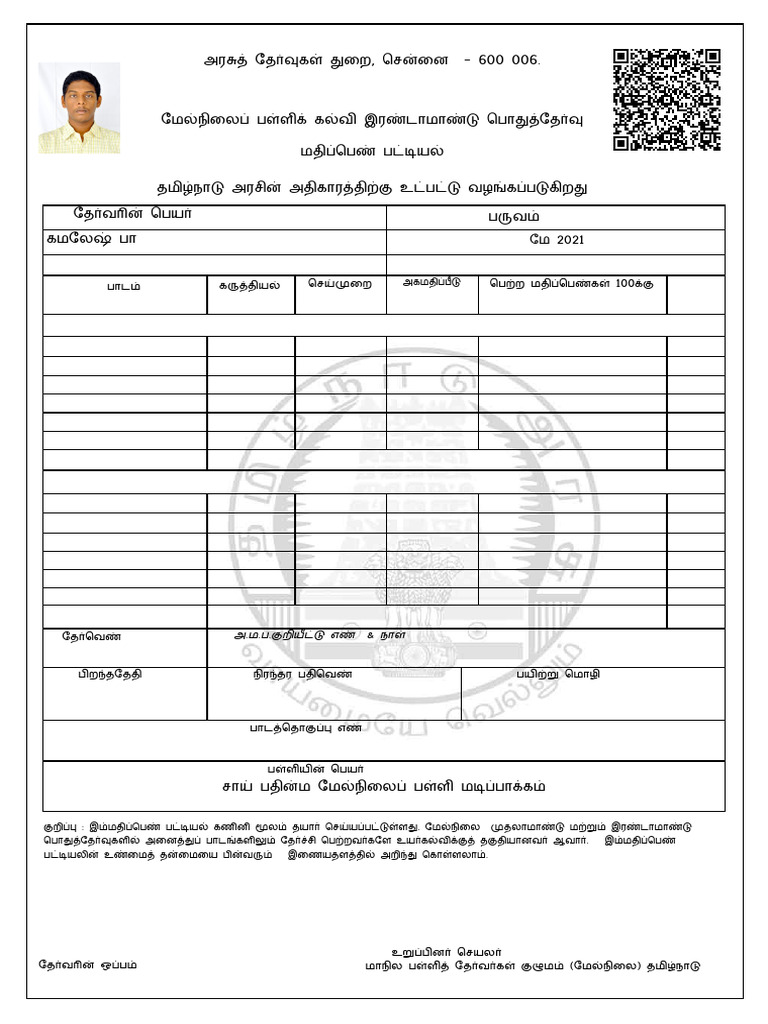 3716482 1 MAY Provisional Marksheet | PDF
