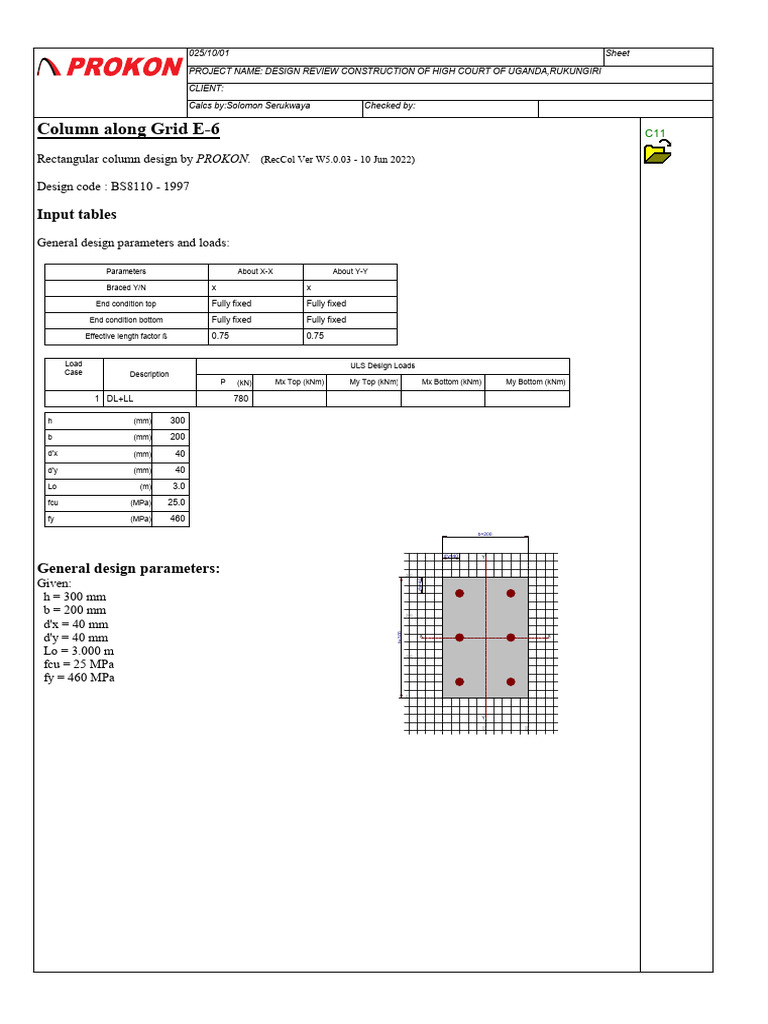 Prokon Column | PDF | Mechanical Engineering