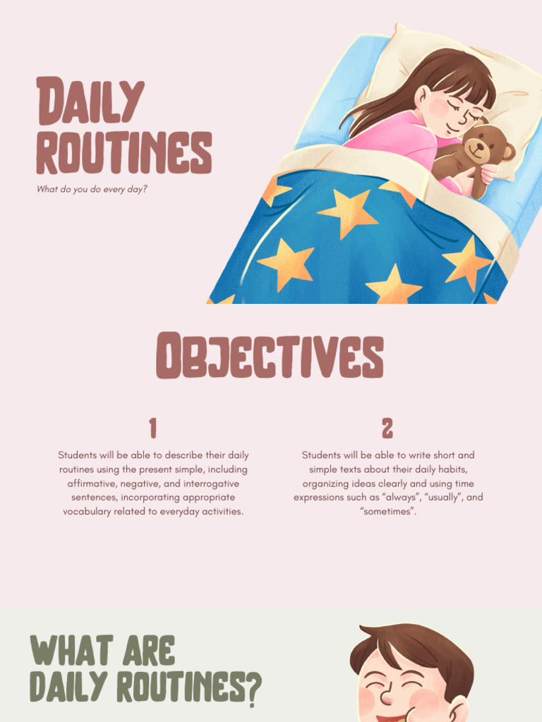 Daily Routines Presentation in Colorful Organic Style | PDF | Languages ...