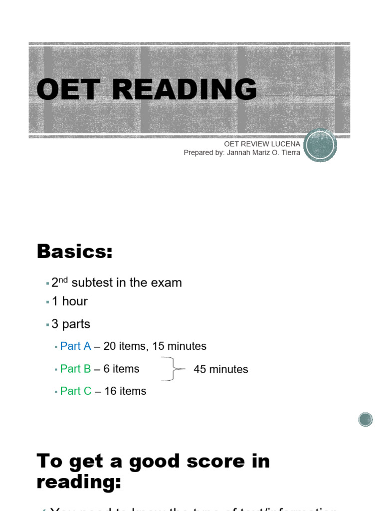 2.1 OET Reading | PDF | Clinical Medicine | Diseases And Disorders