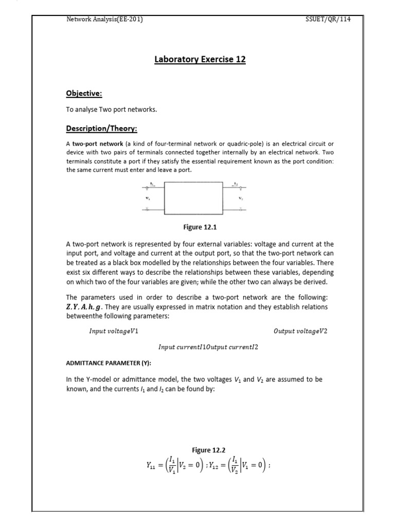 2 Port Network | PDF | Network Analysis (Electrical Circuits ...