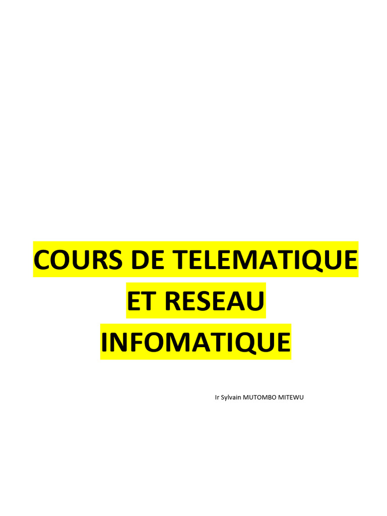Cours de Telematique Et Reseaux - 024120 | PDF | Serveur (Informatique ...
