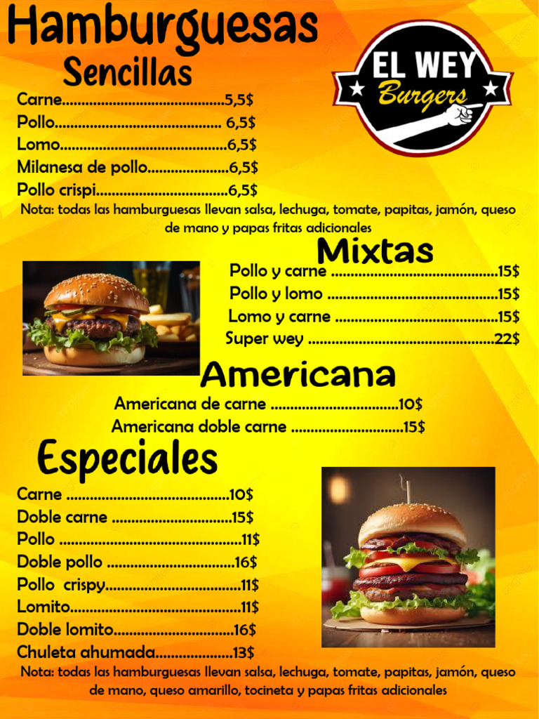 Menu Wey Enero 26 | PDF | Pancho | Cocina de las Americas