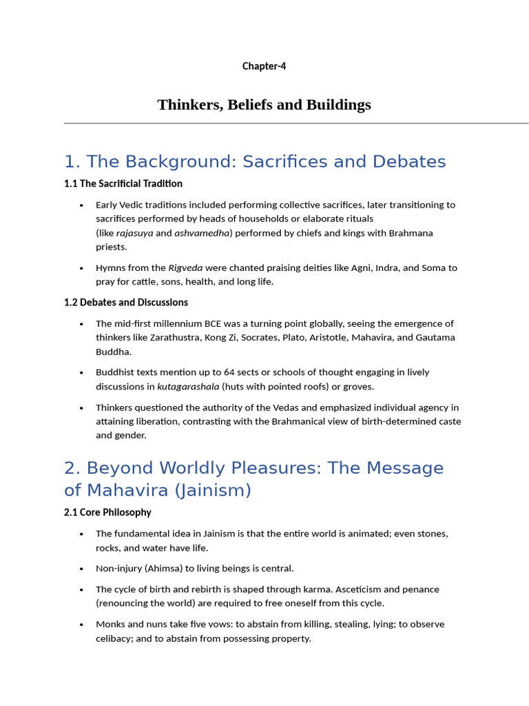 Chapter4 History +2 Notes | PDF | Vedas | Bhikkhu