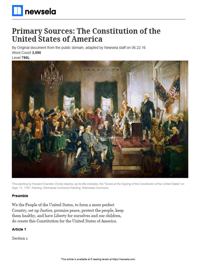 primary-source-constitution | PDF | Presidents Of The United States ...