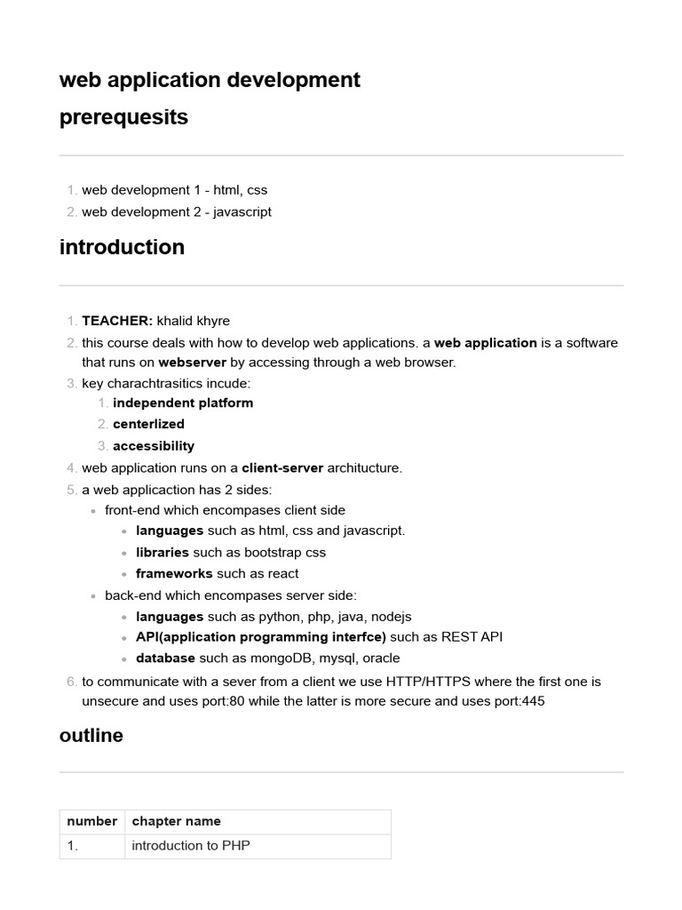 Web Application Development 6 | PDF | Php | Web Application