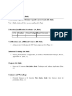 Resume Format