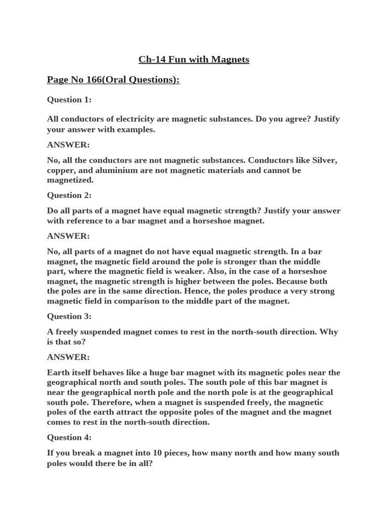 Ch-14 Fun With Magnets | PDF | Magnet | Magnetism