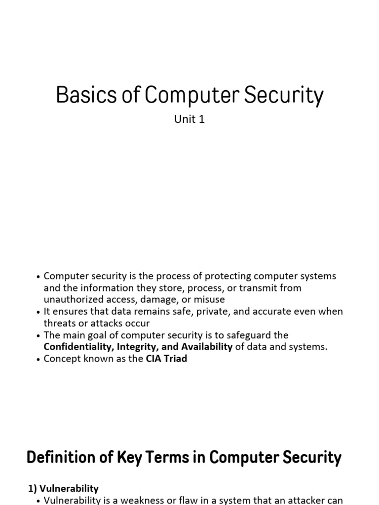 Basics of Computer Security-1.Pptx 20260319 092914 0000 | PDF | Malware ...