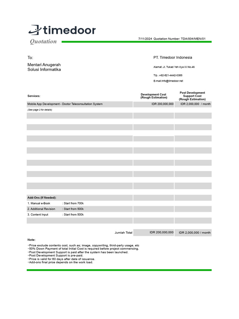 Mobile Development Quotation Estimation - 20241107 MAS IT | PDF ...