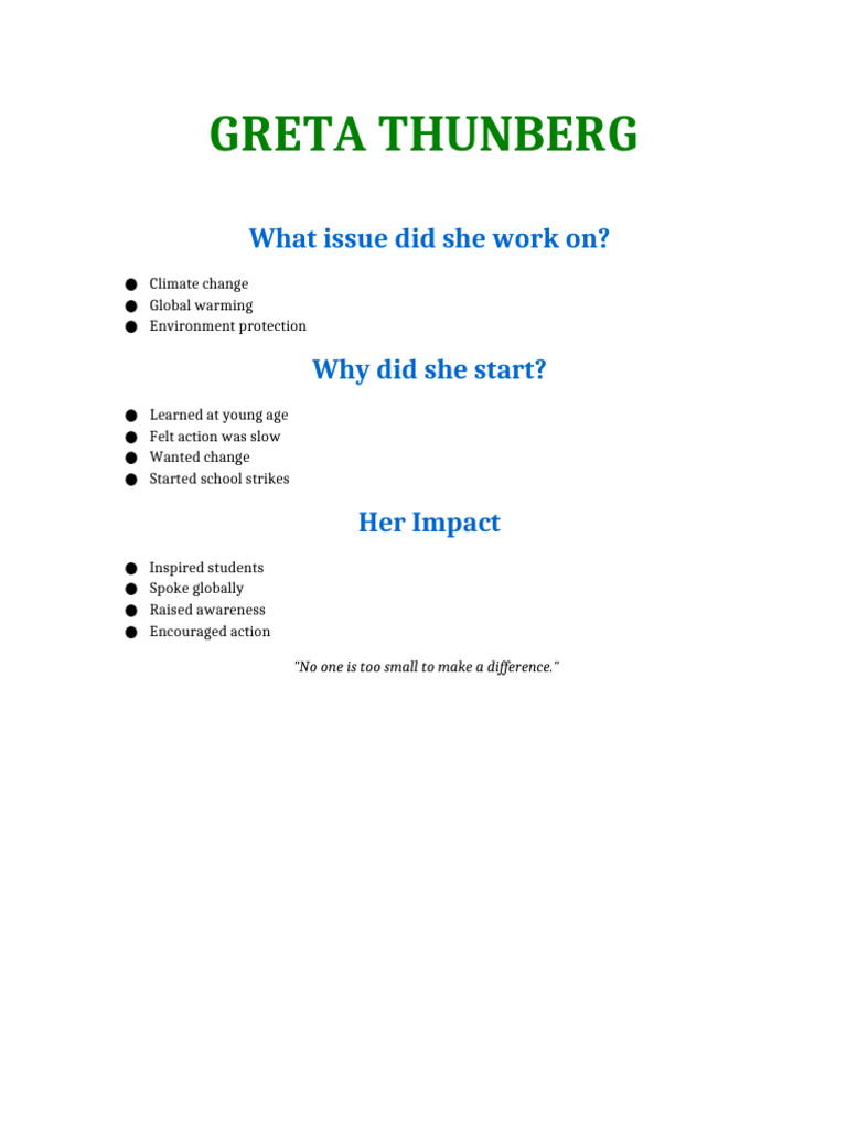 Greta Thunberg Poster | PDF