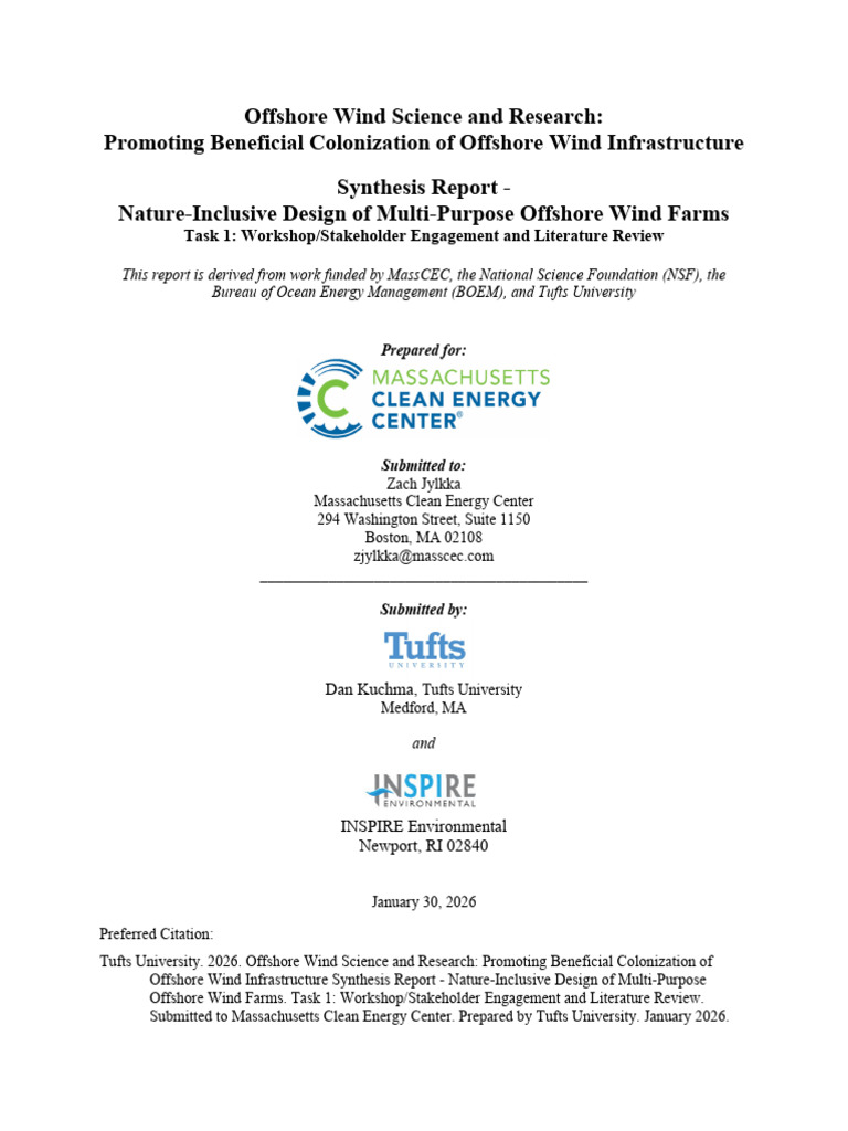 Offshore Wind Science and Research: Promoting Beneficial Colonization ...