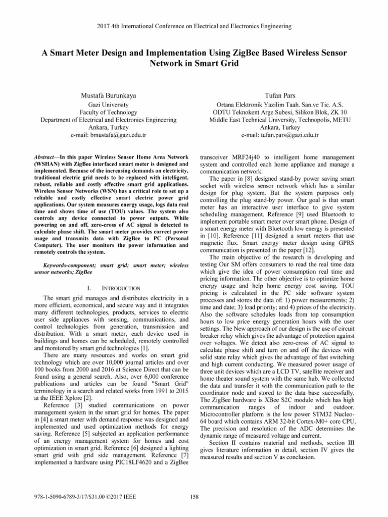 A Smart Meter Design and Implementation Using ZigBee Based Wireless ...