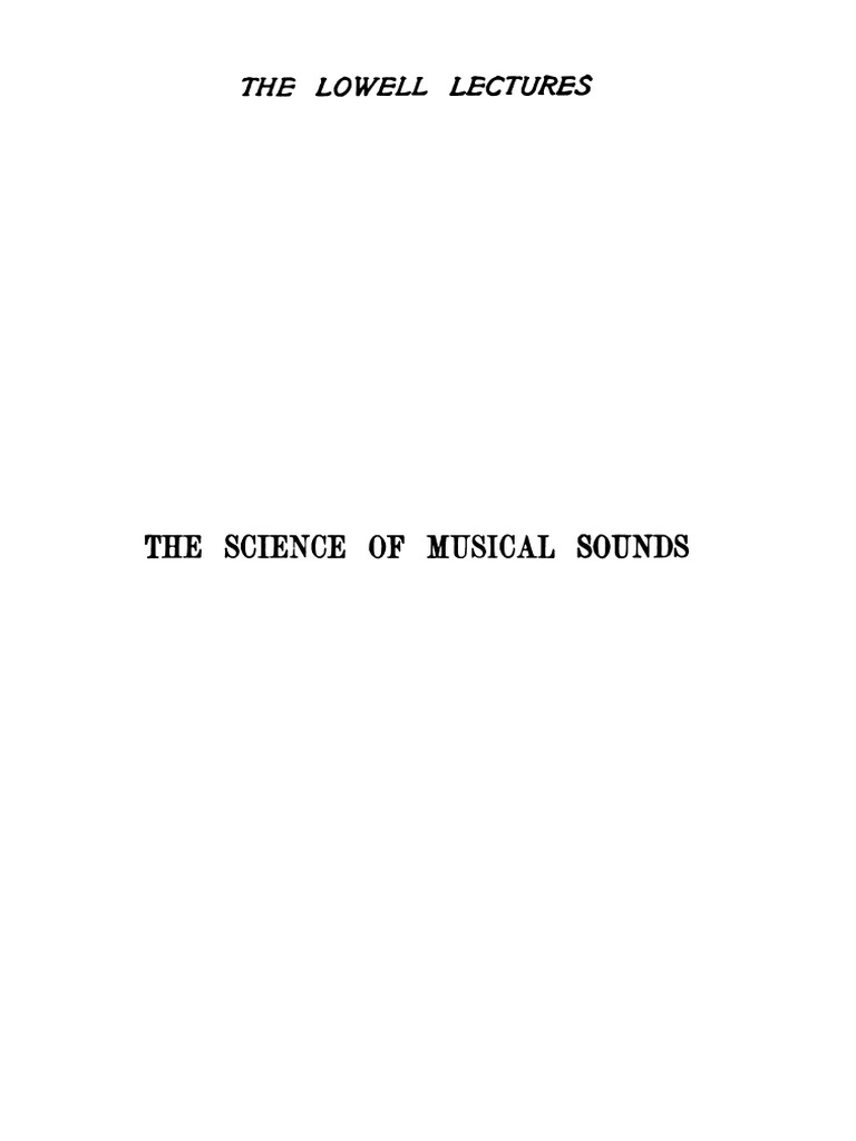 The Science of Musical Sounds | PDF | Classical Mechanics | Applied And ...