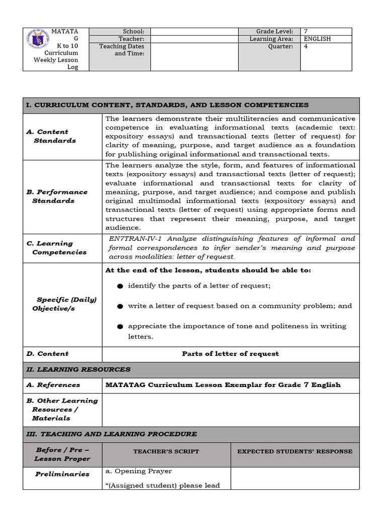 DLP Request Letter | PDF | Learning | Brainstorming
