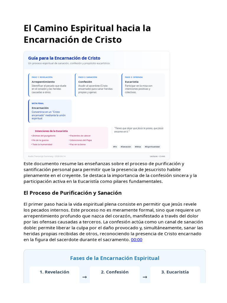 El Camino Espiritual hacia la Encarnación de Cristo | PDF | eucaristía ...