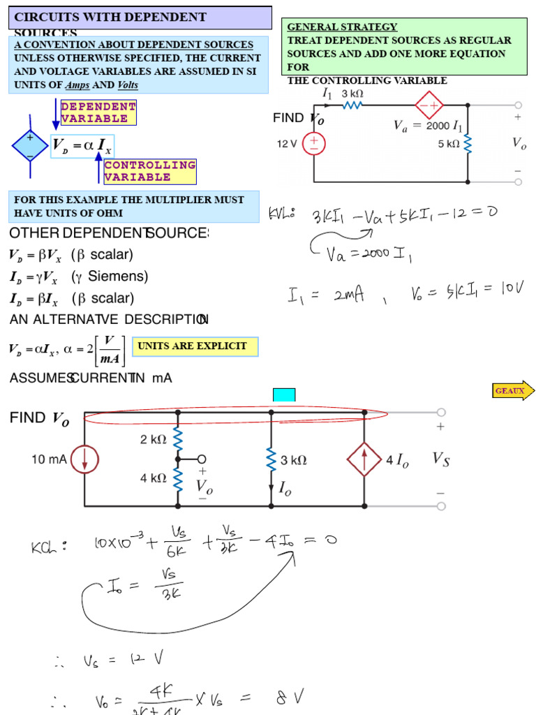 Ch_2.8_Circuits With Dependent Sources | PDF | Electronics | Electricity