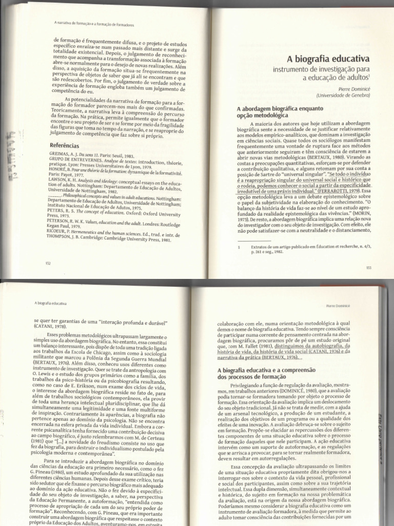 A Biografia Educativa Dominice | PDF