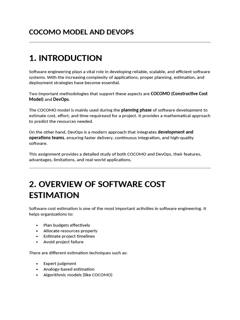 Cocomo Model and Devops | PDF | Software Development | Information ...