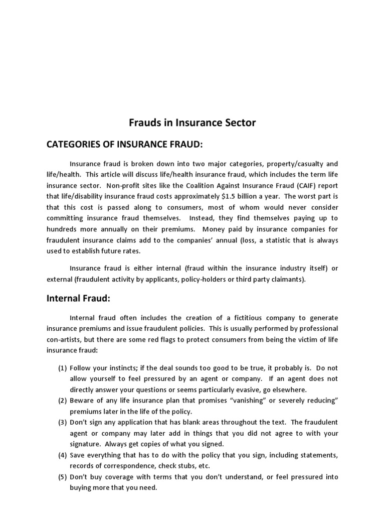 Frauds in Insurance Sector | PDF | Law