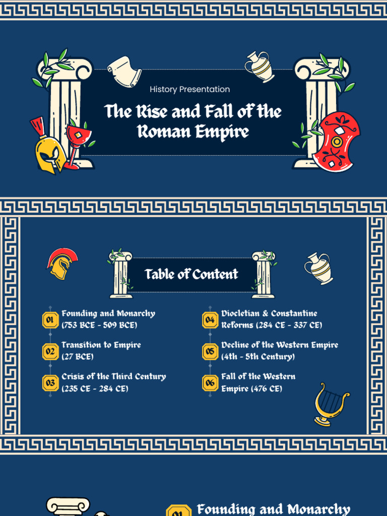 Blue Illustrated Roman History Presentation | PDF