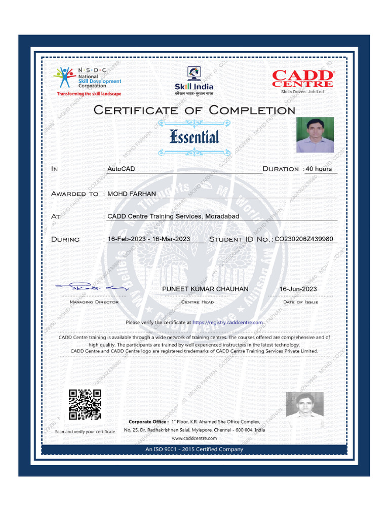 Autocad Certificate Cadd Center | PDF