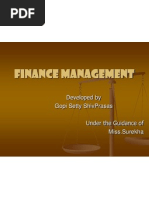 Finance Management: Developed by Gopi Setty Shivprasas Under The Guidance of Miss - Surekha