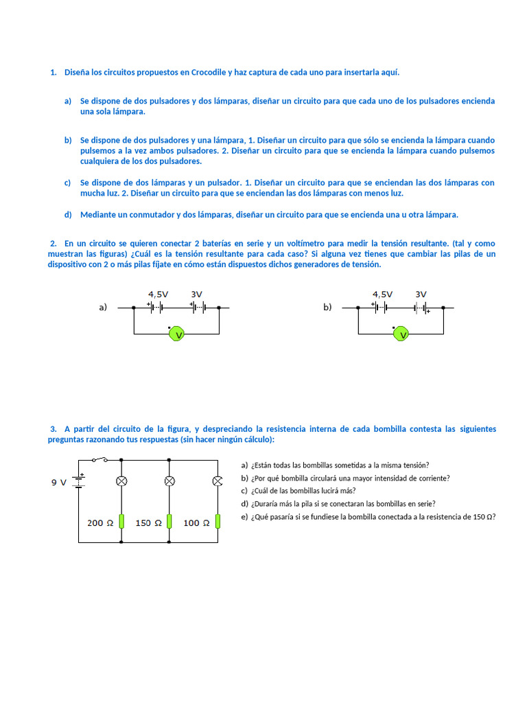 Actividades de Electricidad 2 | PDF | Resistencia Eléctrica y ...