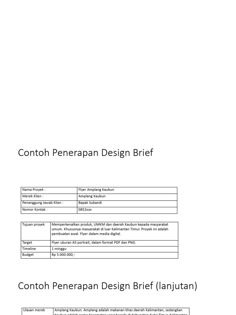 Contoh Desain Brief | PDF