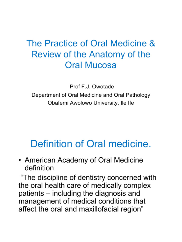 The Practice of Oral Medicine & Review of Anatomy | PDF | Epithelium ...