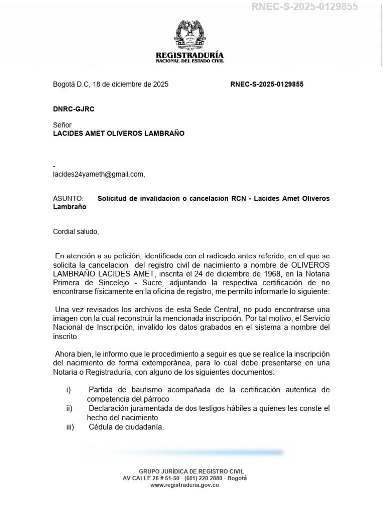 RNEC-S-2025-0129855 | PDF | Gobierno