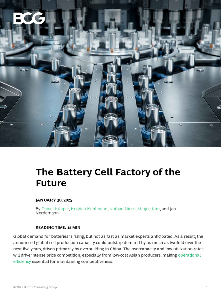 BCG the Battery Cell Factory of the Future 1738391194 | PDF | Factory