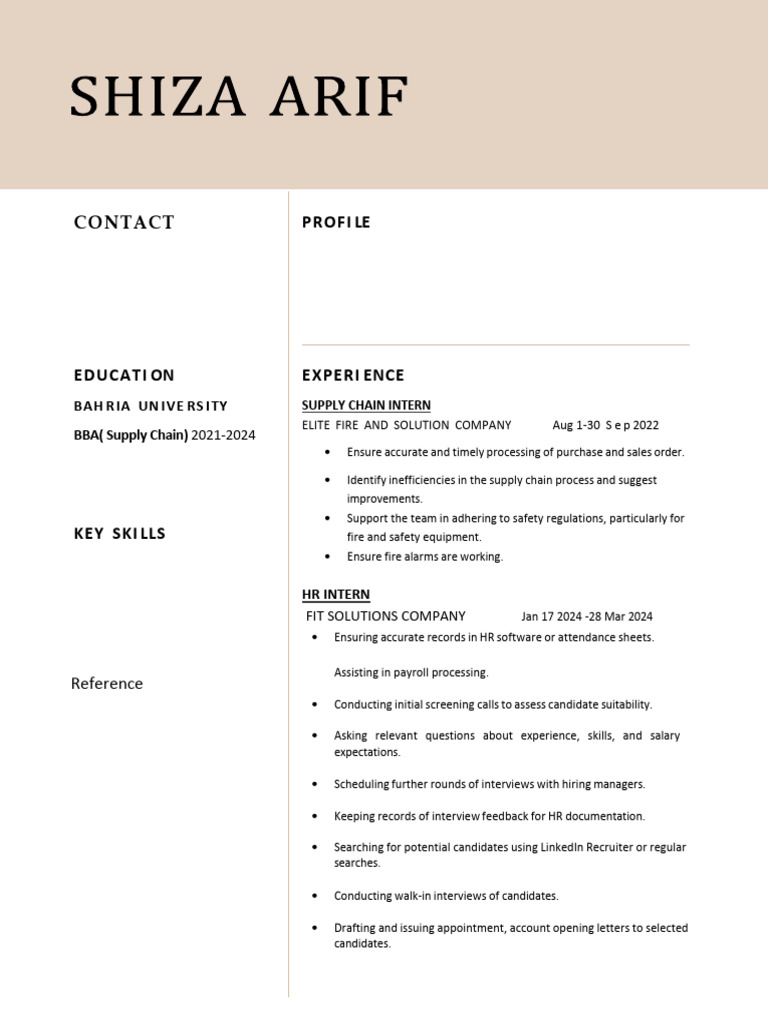 Shiza Arif Resume | PDF