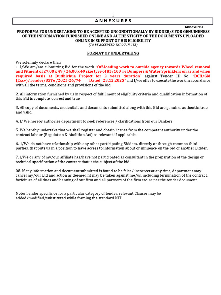 ANNEXURES | PDF | Guarantee | Indemnity