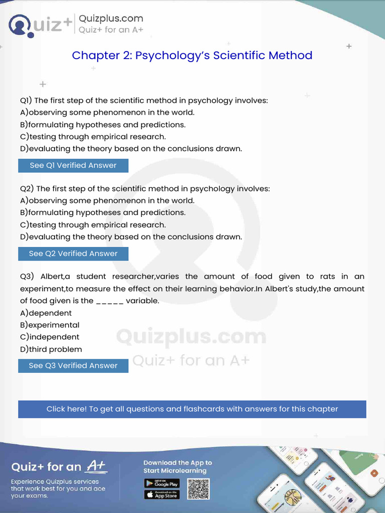 The First Step of the Scientific Method in Psychology Involves | PDF ...