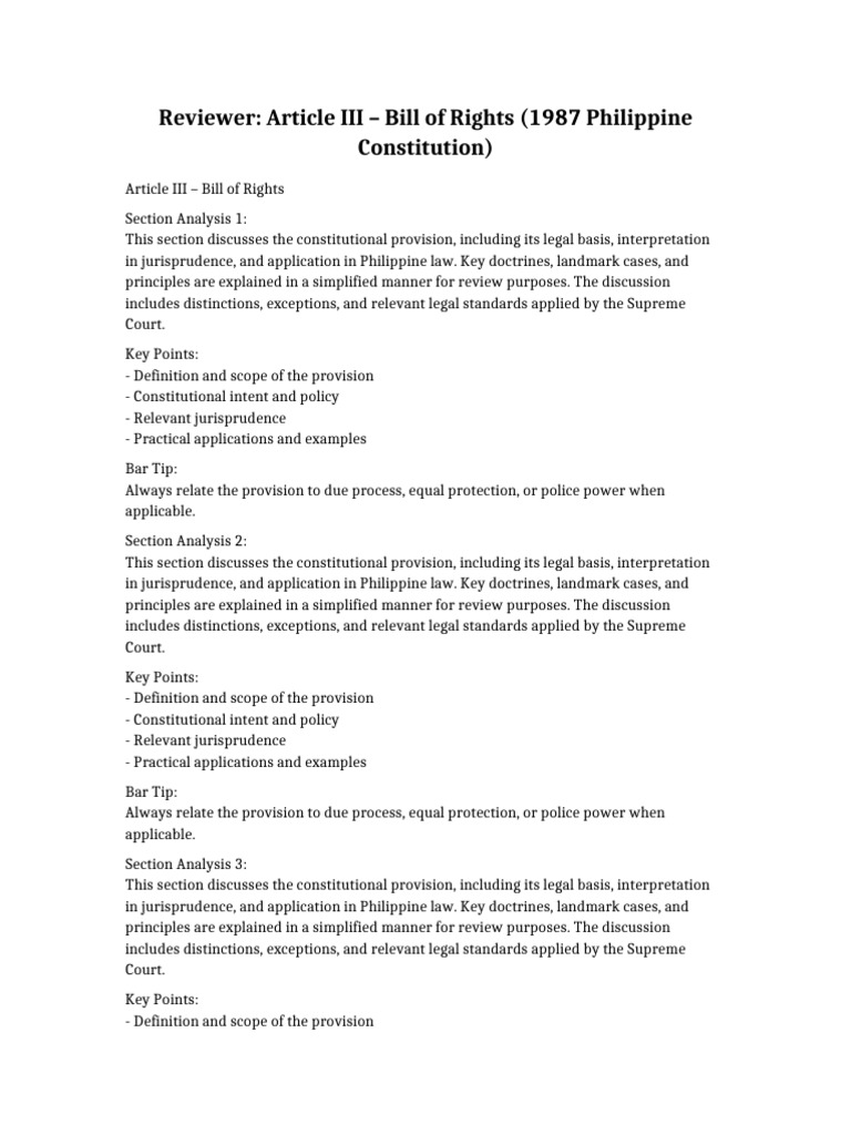 Article III Bill of Rights | PDF