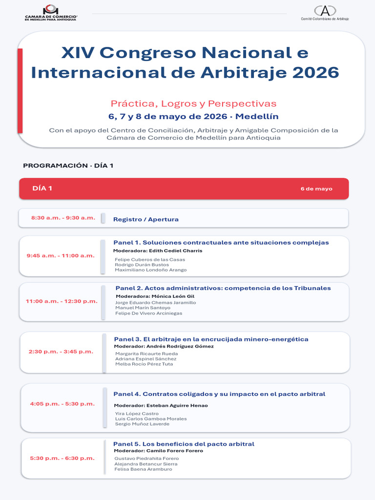 XIV Congreso Nacional e Internacional de Arbitraje 2026 | PDF | Colombia