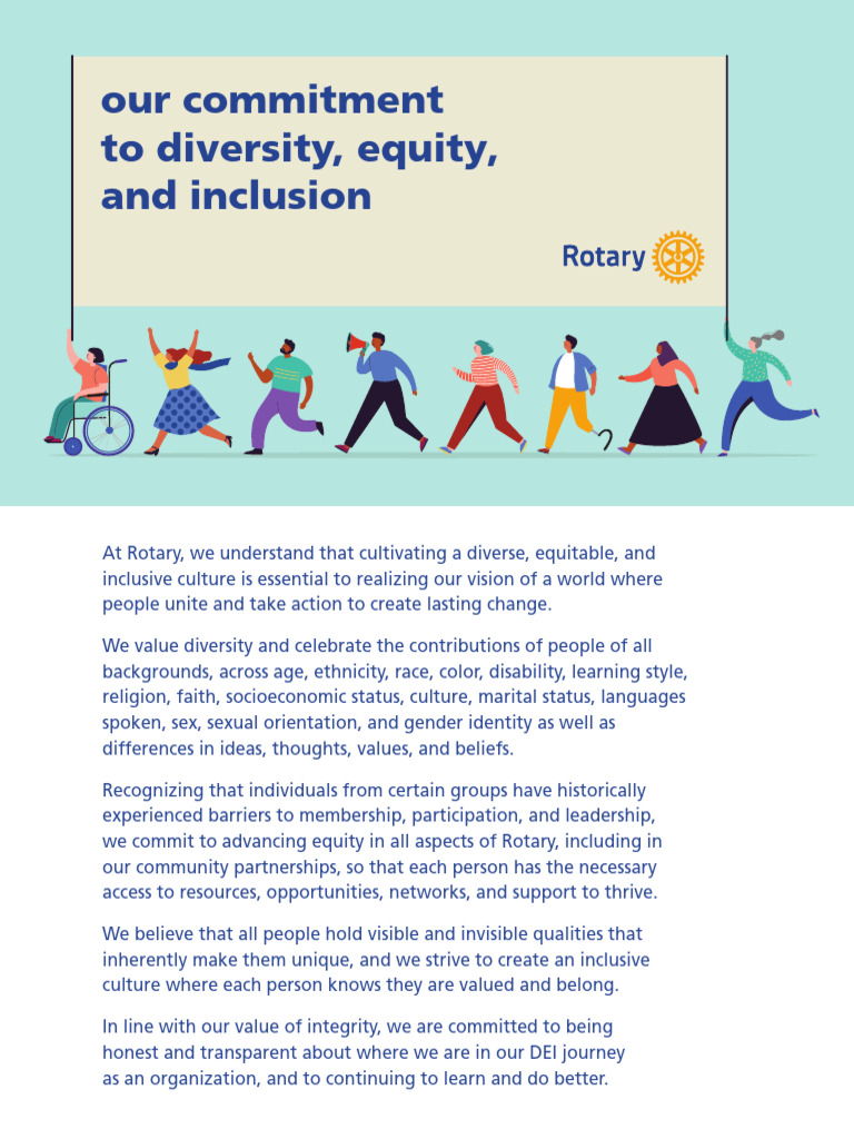 Rotarys Commitment to Diversity Equity Inclusion Statement En | PDF