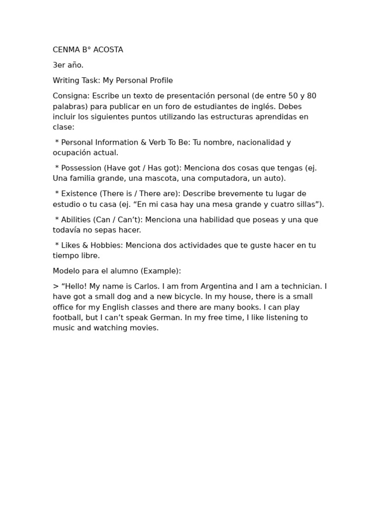 My Personal Profile | PDF
