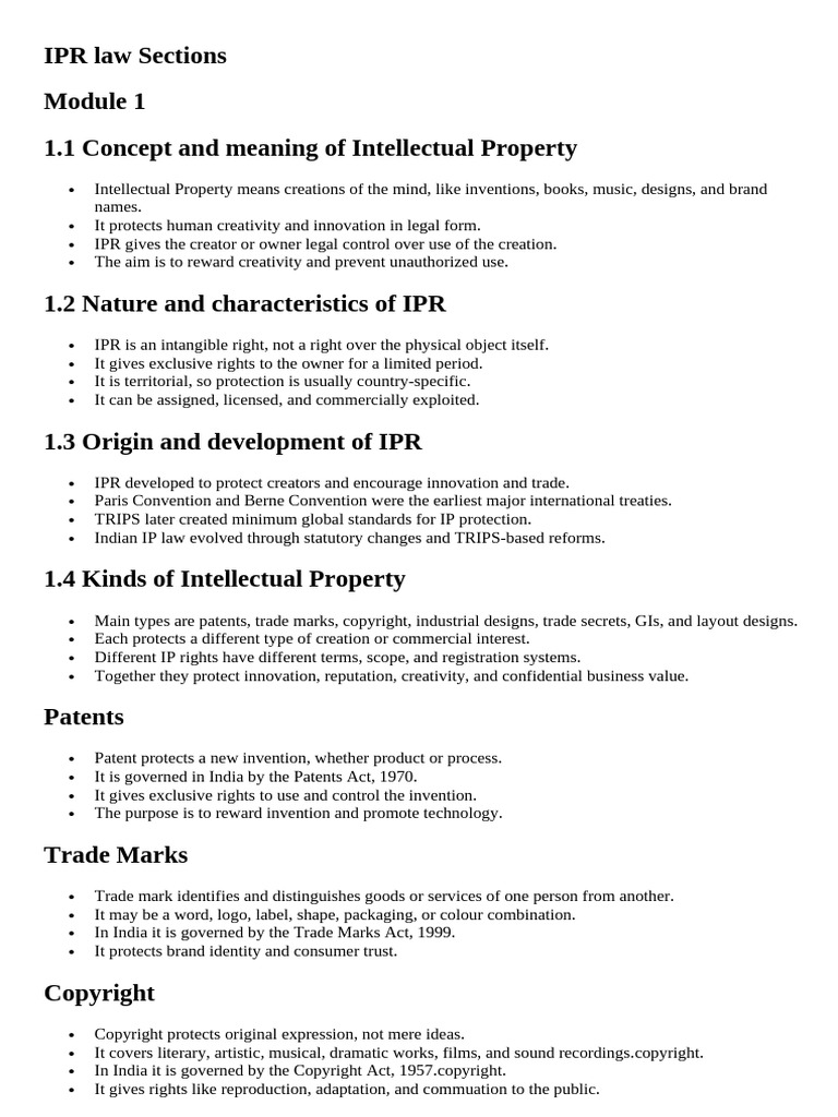 Intellectual Property Law Sections | PDF | Intellectual Property | Patent