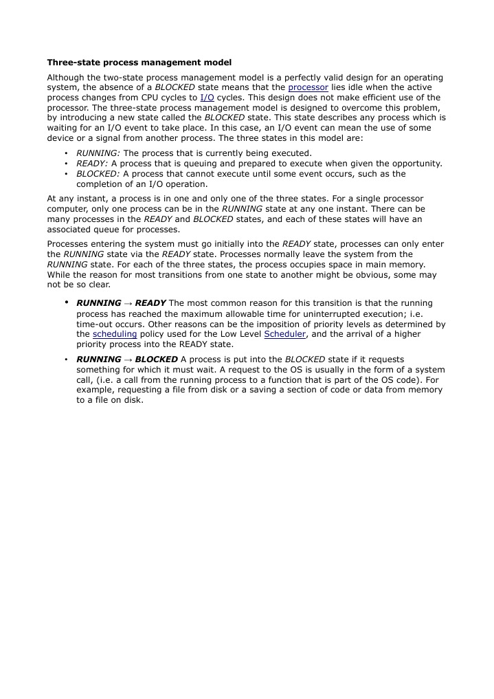 Three-State Process Management Model | PDF