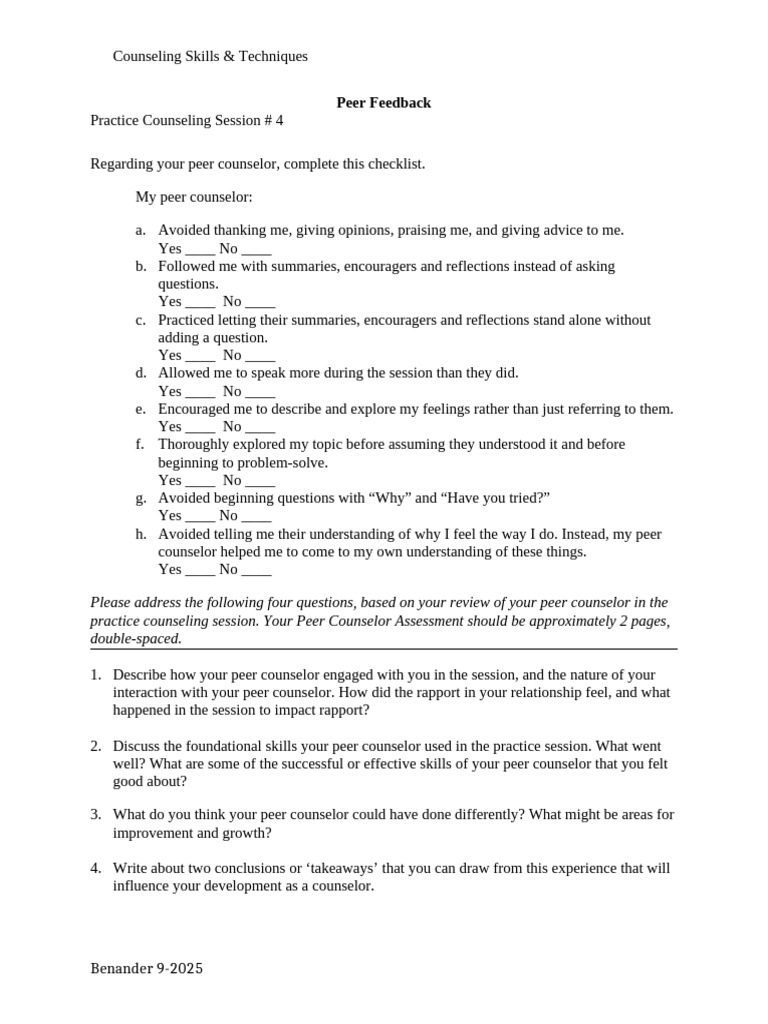 Template for Peer Feedback (1) | PDF