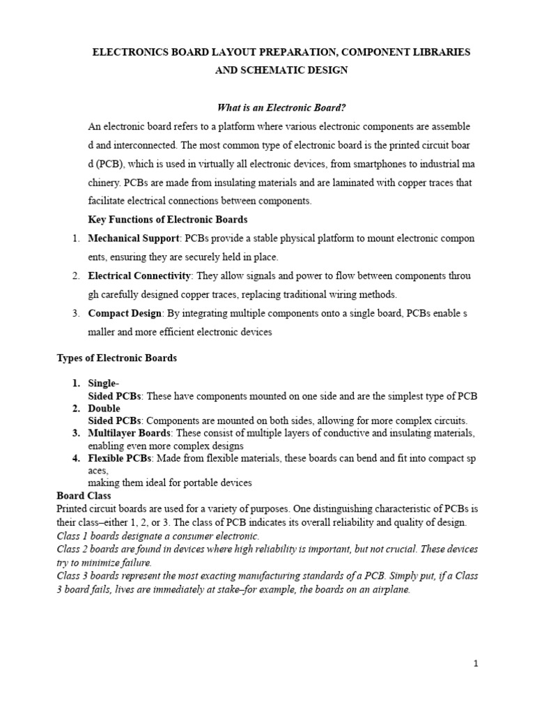 (D) 2 Electronics Board Layout Preparation, Component Libraries and ...