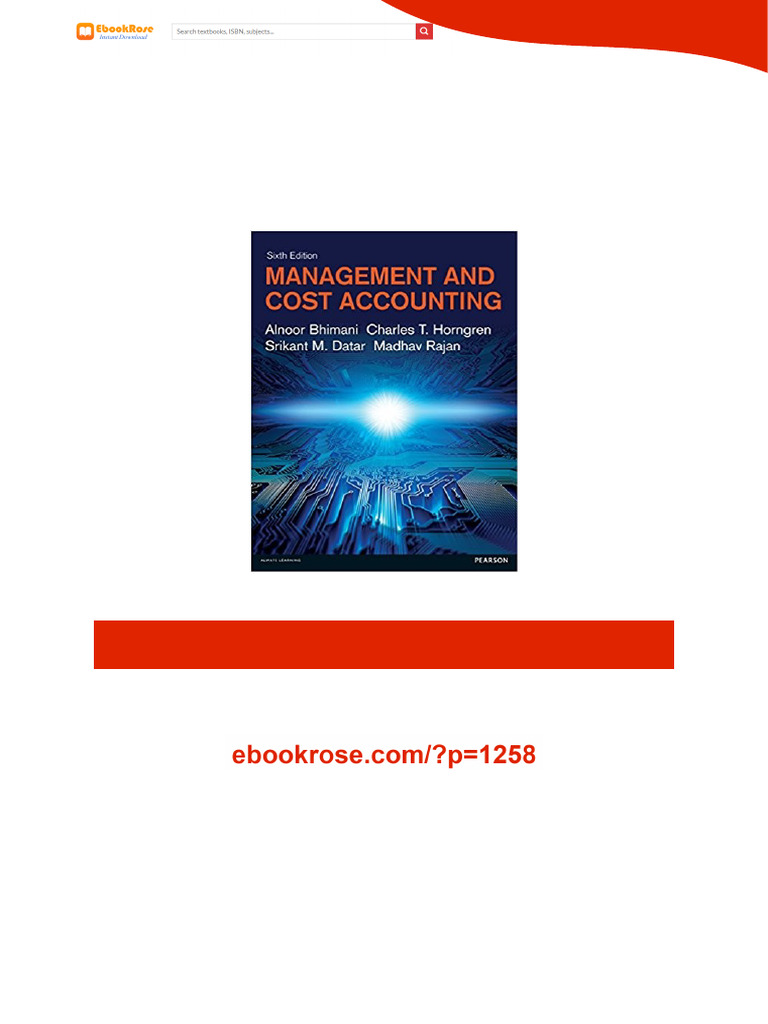 Management and Cost Accounting 6th Edition direct download link | PDF ...