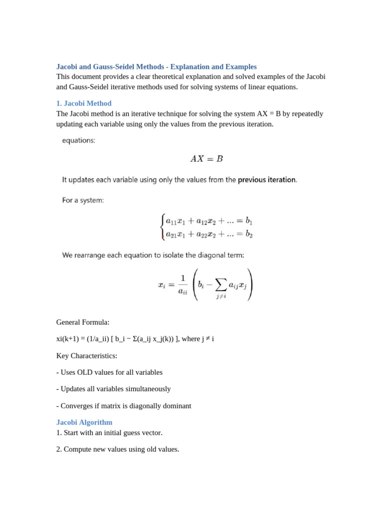 Lab 6 Jacobi Gauss Seidel Methods | PDF | Mathematics Of Computing ...