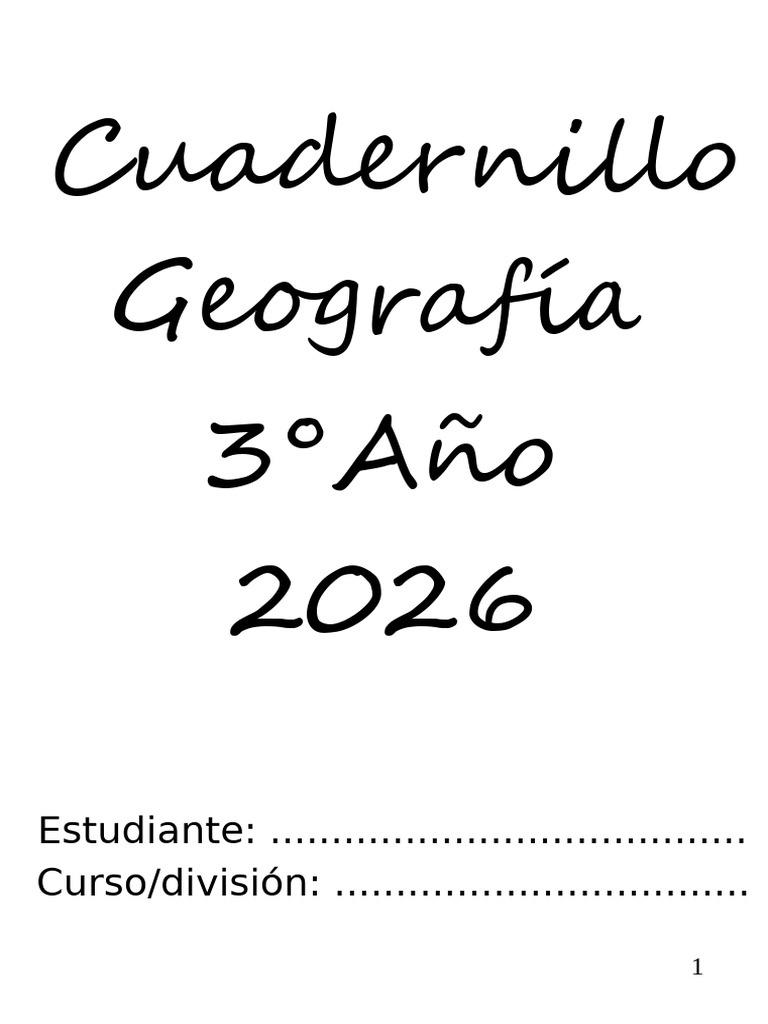 Cuadernillo 3°año Geografía Bis | PDF