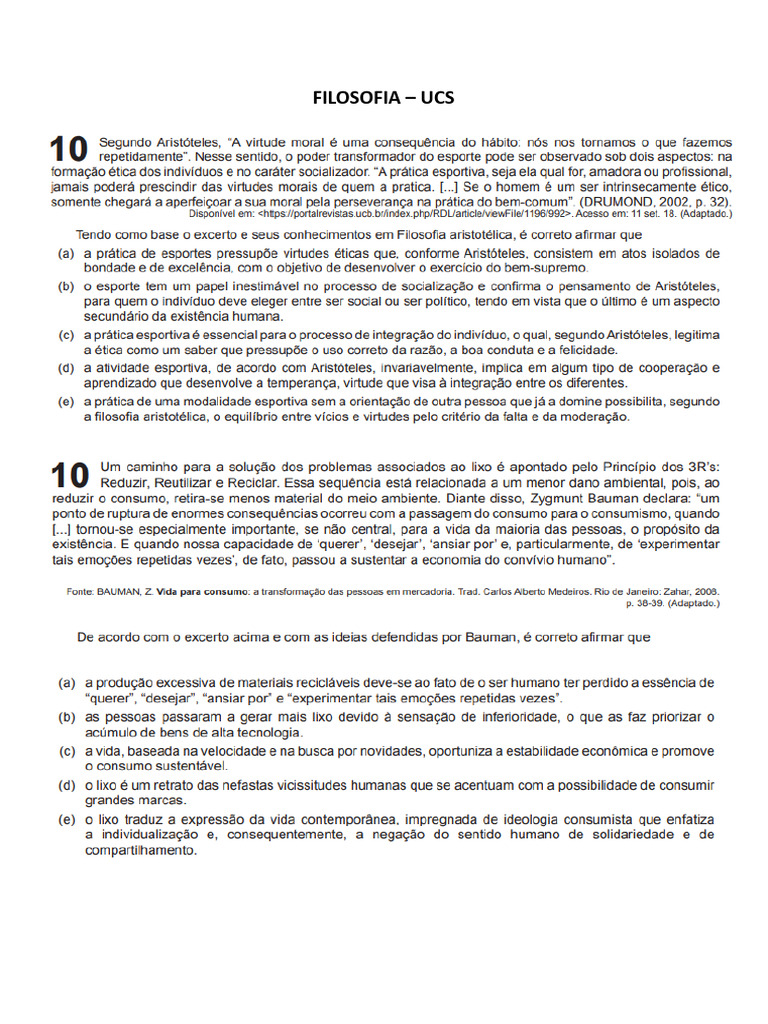 Filosofia Ucs | PDF