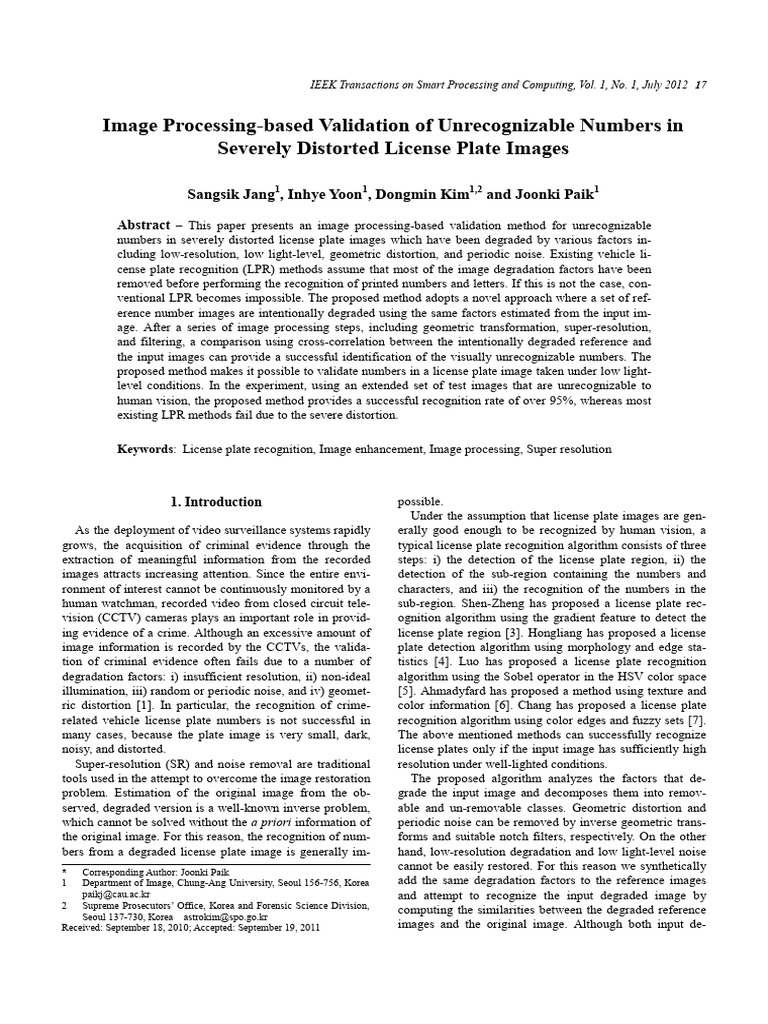 Image Processing-based Validation of Unrecognizable Numbers in Severely ...