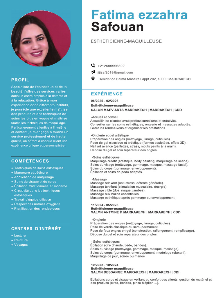Cv Fatima Safouan | PDF