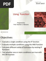 Using Function: Prepared By: Prof. Rubilee S. Mariano